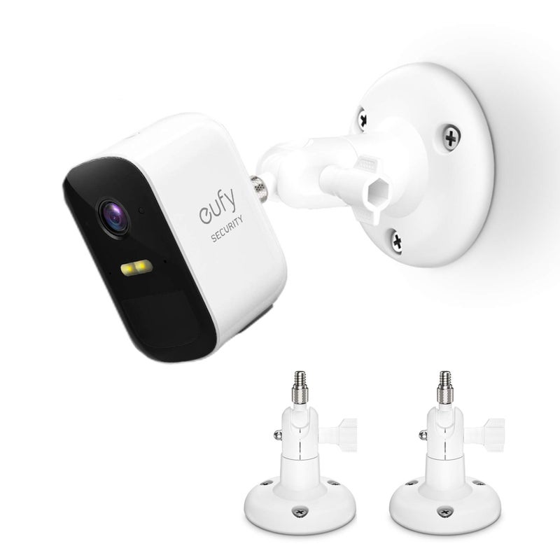 VOMENC Adjustment Wall Mount Holder Compatible with Eufycam 2,eufyCam 2C/2C Pro, 2/2 Pro, 3C/S300, 3/S330 and Other Eufycams Compatible Models,1/4" Screw Camera Wall Mounts (2PACK, White) - Image 1